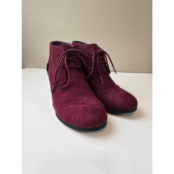 Route 66 Wedge Booties Burgundy Sz 8M - Picture 1 of 11